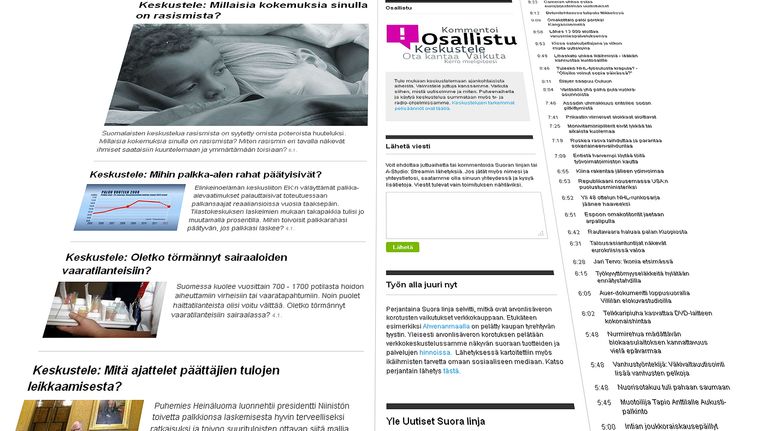 Kuvakaappaus Suora linja -sivusta