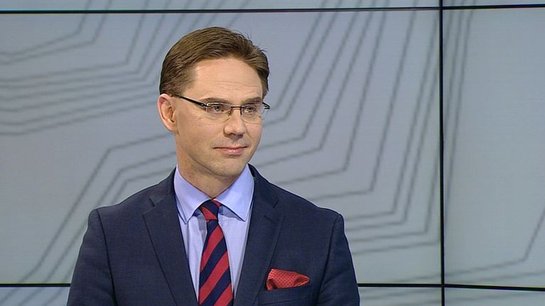 Pääministeri Jyrki Katainen Yle Uutisten studiovieraana.