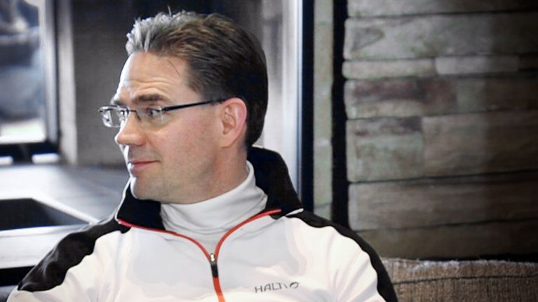Jyrki Katainen EU-ministeritapaamisessa Saariselällä.