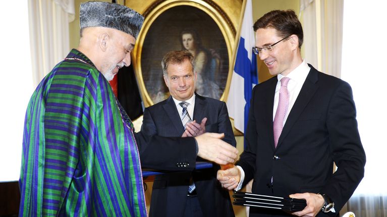 Karzai, Niinistö ja Katainen.
