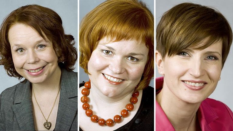 Pia Viitanen, Krista Kiuru ja Susanna Huovinen.