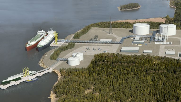 Havainnekuva LNG-terminaalista.
