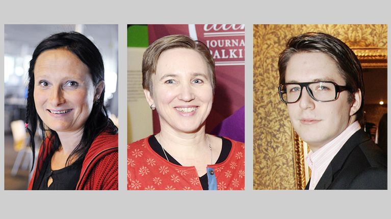Vasemmalta lukien Reetta Räty, Paula Salovaara ja Ville Blåfield.