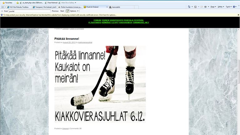 Kuvakaappaus itsenäisyyspäivien varjotapahtuman mainoksesta netin keskustelupalstalla