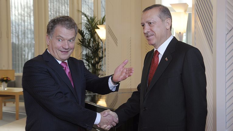 Sauli Niinistö ja Recep Tayyip Erdogan Mäntyniemessä.