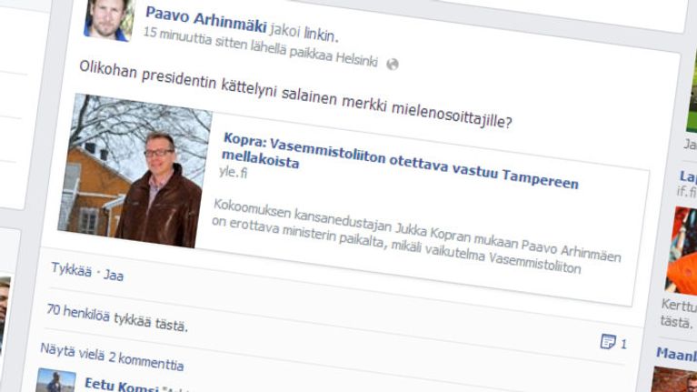 Kulttuuriministeri Paavo Arhinmäki vastasi Facebookissa kansanedustaja Jukka Kopralle.