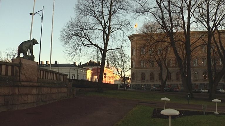 Porin karhu ja kaupungintalo