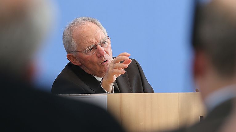 Wolfgang Schäuble kuvattuna lehdistötilaisuudessa Berliinissä 12. maaliskuuta 2014. 