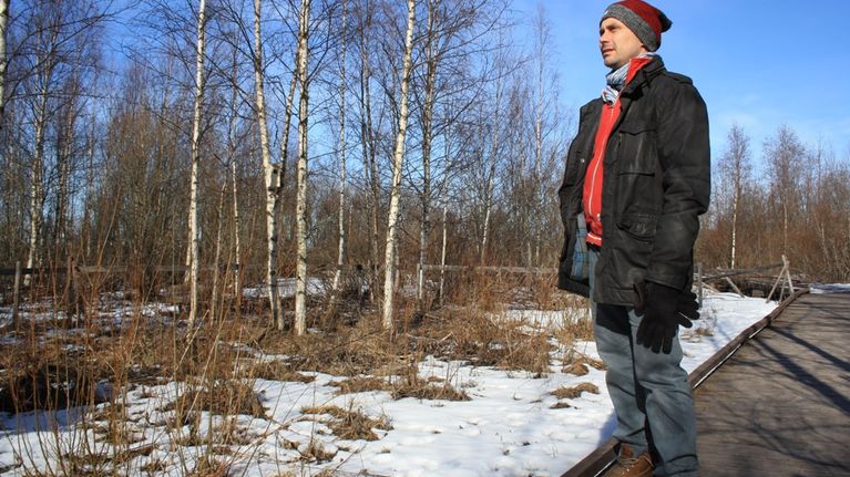 Aleksis Hahn Liminganlahden Luontokeskuksella. 