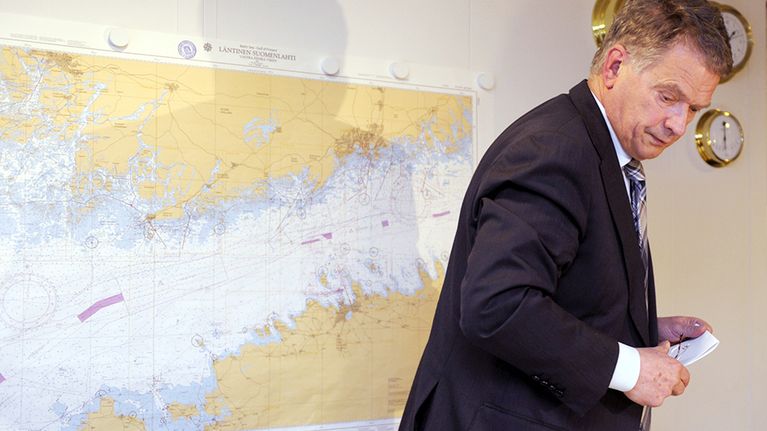 Tasavallan presidentti Sauli Niinistö. Kuva on otettu Kirkkonummen Upinniemellä 8. toukokuuta.