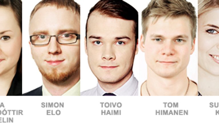 Jussi Lähde, Markus Leikola, Sanna Ukkola, Silja Borgasdóttir Sandelin, Simon Elo, Toivo Haimi, Tom Himanen, Susanna Koski, Sanna Marin, Maria Ohisalo ja Jouni Ovaska 