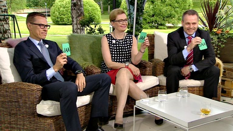 Alexander Stubb, Paula Risikko ja Jan Vapaavuori.