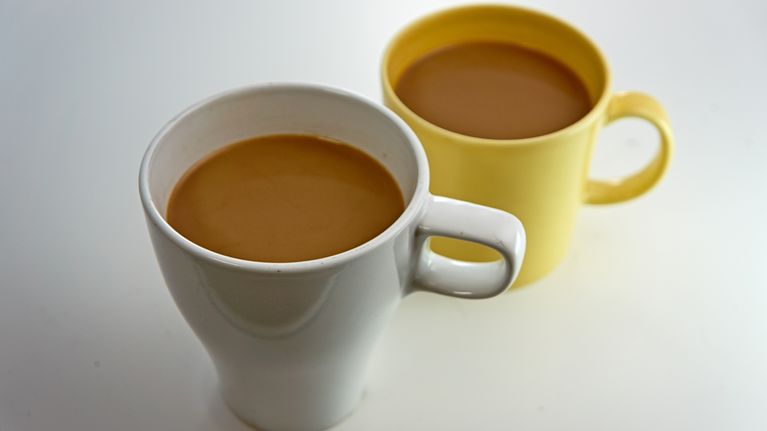 Two mugs of coffee.
