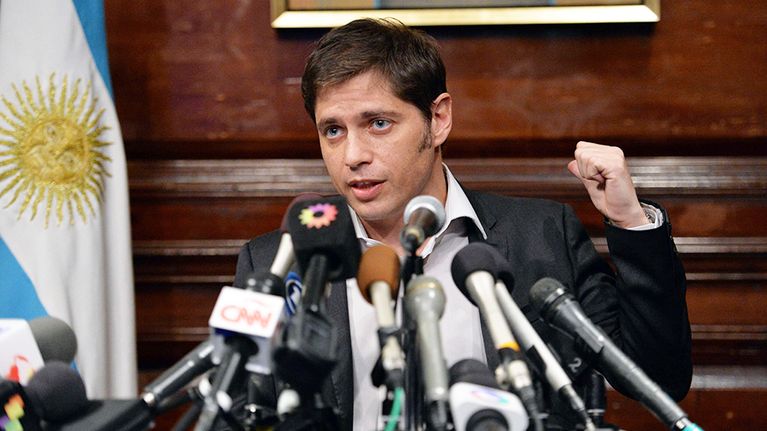 Argentiinan talousministeri Axel Kicillof puhui lehdistötilaisuudessa New Yorkissa 30. heinäkuuta.