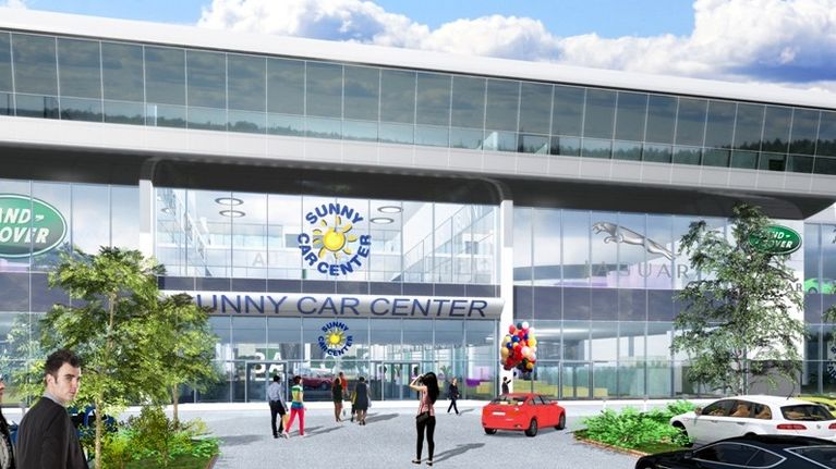 Havainnekuva Sunny Car Centerin sisäänkäynnistä
