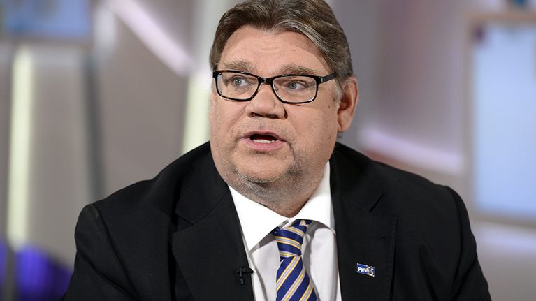 Perussuomalaisten puheenjohtaja Timo Soini TV1:n Ykkösaamun vieraana 6. syyskuuta 2014. 