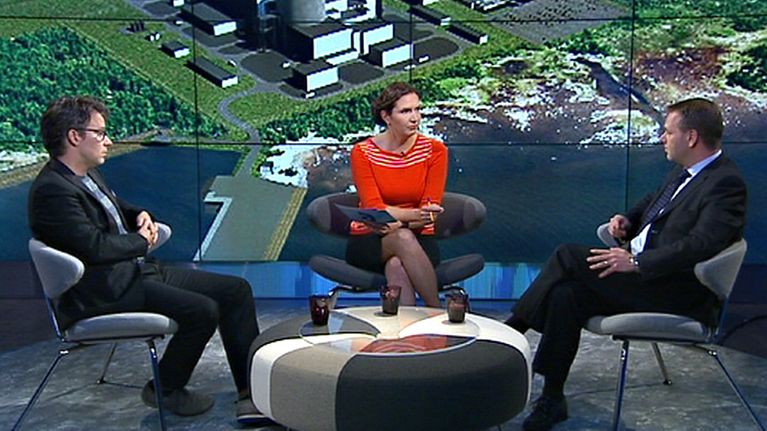 Ville Niinistö ja Jan Vapaavuori A-studiossa maanantaina.