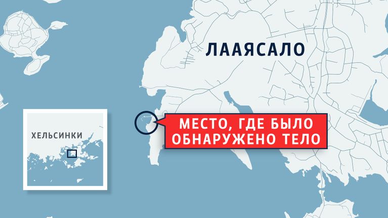 Kartta ruumiin löytöpaikasta