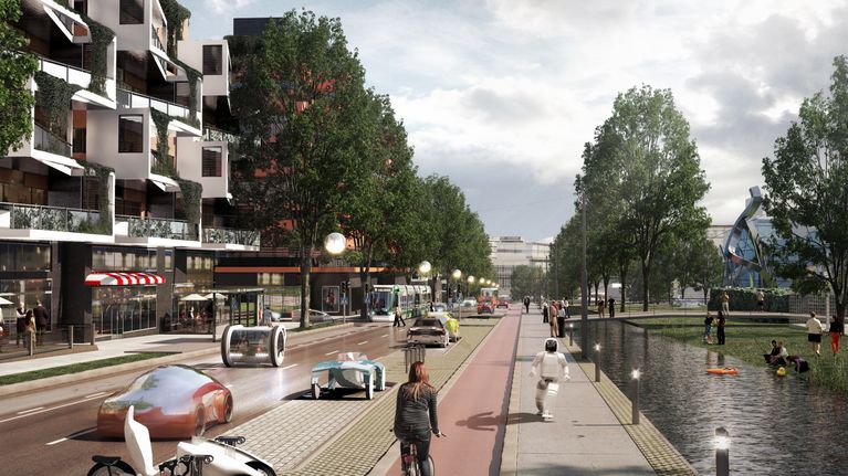 Hämeenlinnanväylä voi näyttää tältä vuonna 2050, jos siitä tulee kaupunkibulevardi.