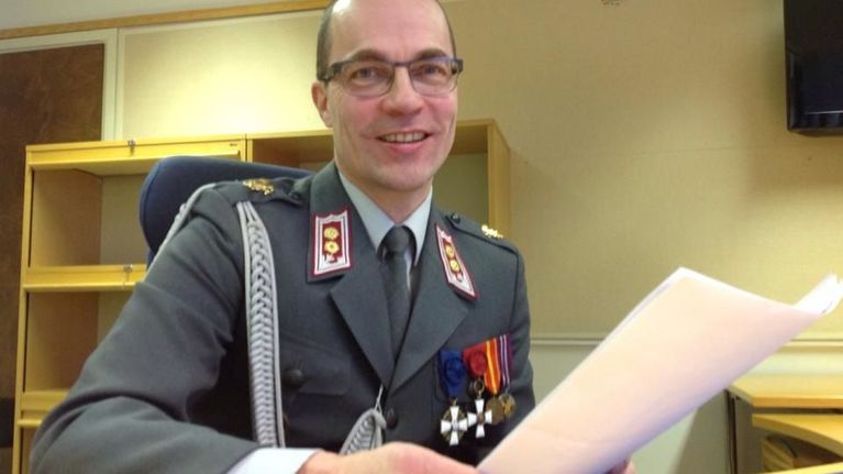Keuruun pioneerirykmentin viimeinen komentaja Jukka Kentala 31.12.2014.