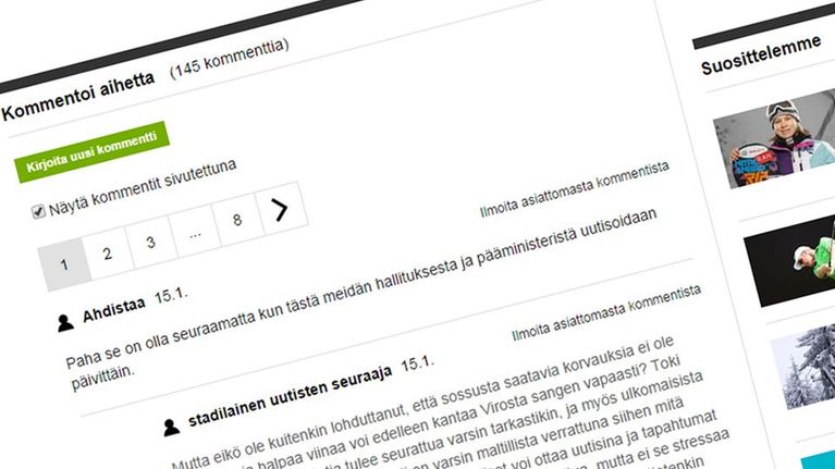 Kuvakaappaus Ylen nettisivuilta