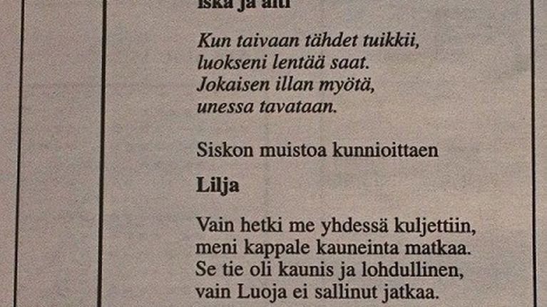 ellin kuolinilmoitus