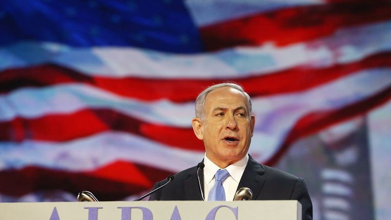 Israelin pääministeri Benjamin Netanjahu puhui Washingtonissa 2. maaliskuuta.