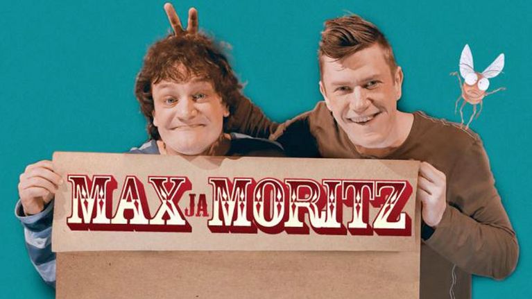 Mika Silvennoinen ja Antti Hovilainen Max ja Moritzin julisteessa.
