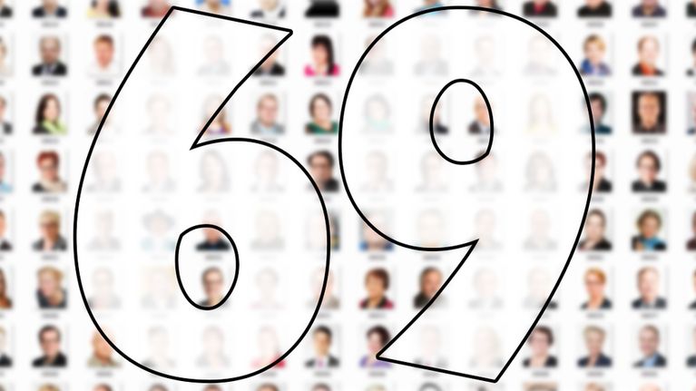 Numero 69 ehdokasgallerian päällä