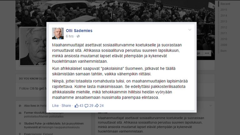 Muokattu kuvakaappaus Olli Sademiehen Facebook-sivuilta.