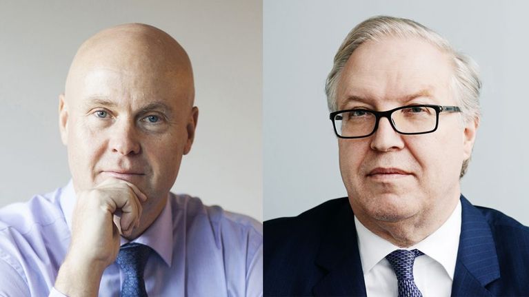 STTK:n puheenjohtaja Antti Palola ja Akavan puheenjohtaja Sture Fjäder