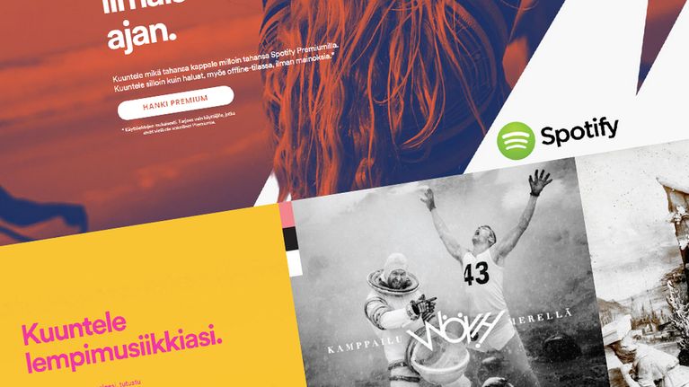 Kuvakaappaus Spotifyn etusivusta.