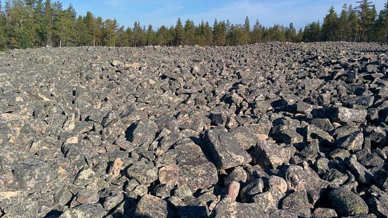 Lauhanvuoren kansallispuistossa sijaitsee näyttävä "pirunpelto" eli jääkauden rantamuodostelma. 