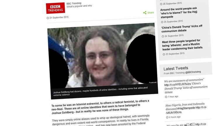 Kuvakaappaus BBC:n nettisivulta.