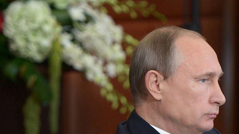 Venäjän presidentti Vladimir Putin kuvattuna Astanassa 16. lokakuuta.