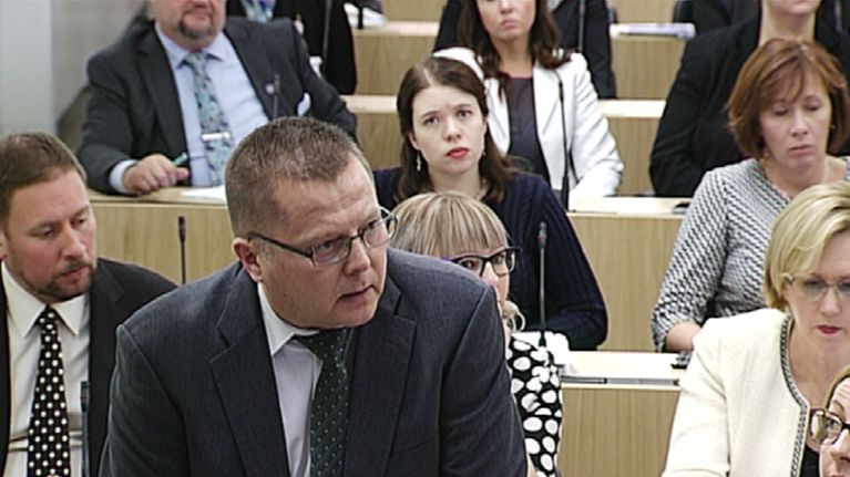  Vasemmistoliiton kansanedustaja Markus Mustajärvi.