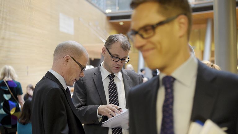 Markku Mantila, Juha Sipilä, Alexander Stubb.