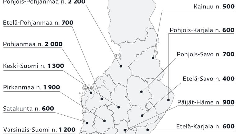 Turvapaikanhakijoiden sijoittuminen maakunnittain 12.11.2015.