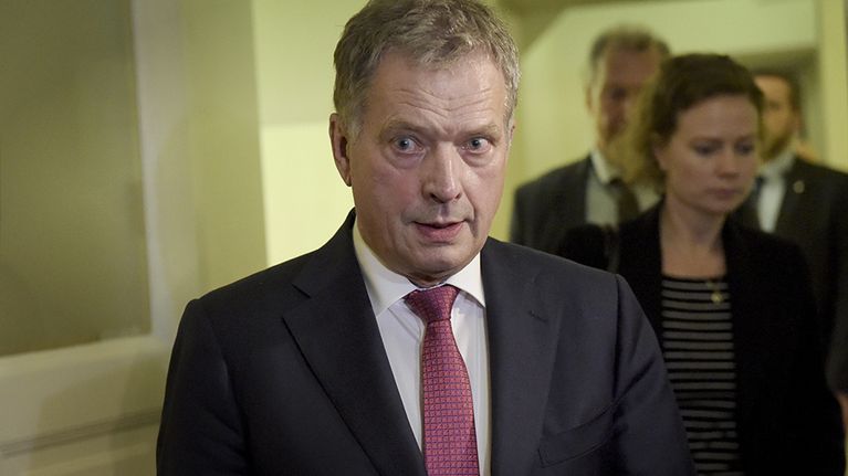 Presidentti Sauli Niinistön tiedotustilaisuus Pariisin terrori-iskuista.