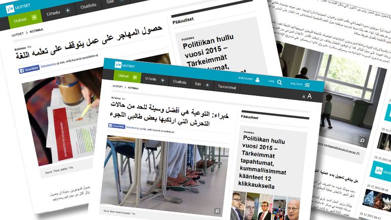 Ylen arabiaksi julkaisemia artikkeleita