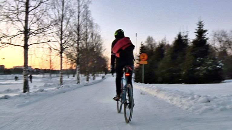 Oulun pyörätiet ovat talvisin hyvässä ajokunnossa.