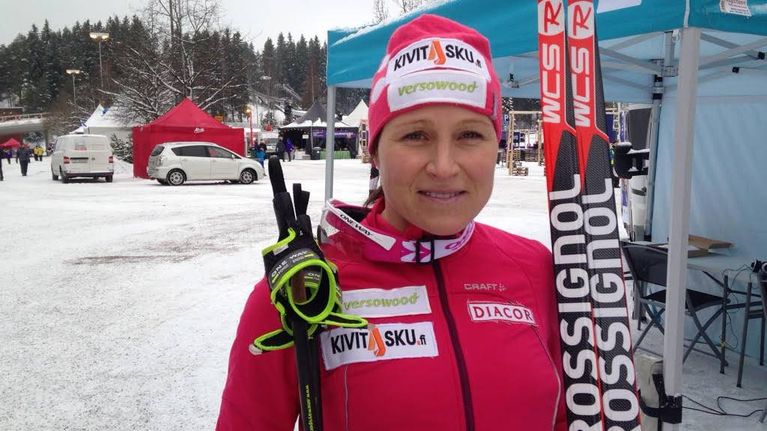Aino-Kaisa Saarinen kuvattuna Lahden urheilukeskuksessa Salpausselän kisoissa 2016.