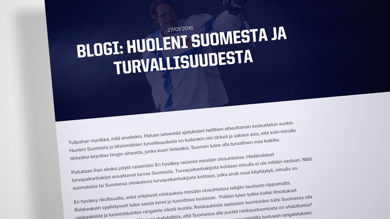 Kuvakaappaus Teemu Selänteen blogista.