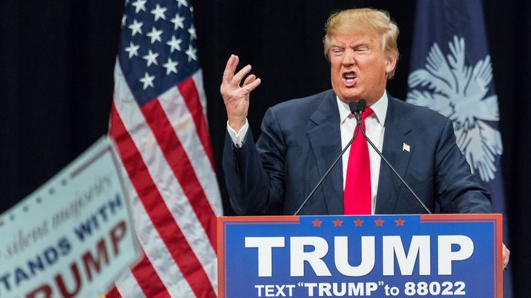 Donald Trump Etelä-Carolinassa helmikuussa 2016.