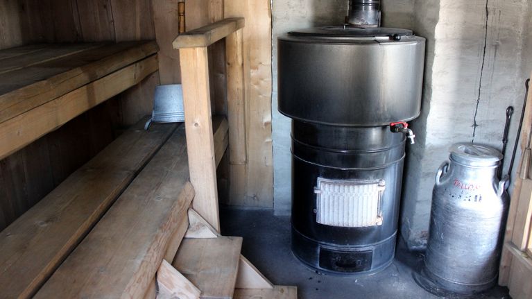 Pihasauna sisältä