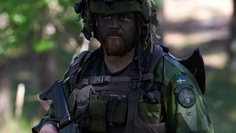 Ruotsalainen sotilas.