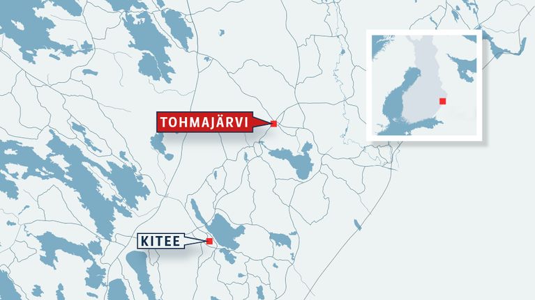 Tohmajärvi kartassa.