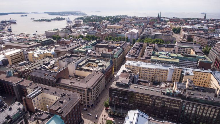 Ilmakuva Helsingin keskustasta.