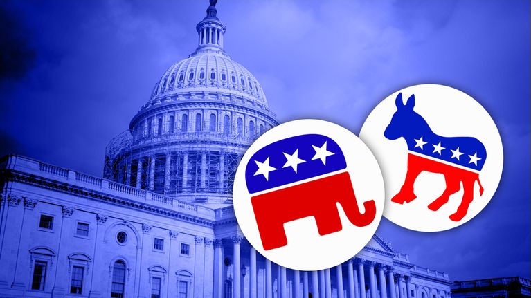 Demokraattien ja republikaanien logot