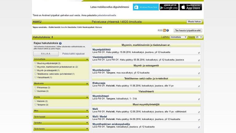 Te-palvelut, Love FM